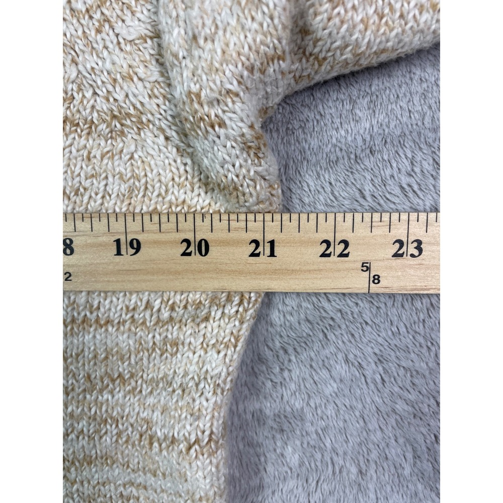 LOFT Sweater Womens Large L Beige Chunky Knit Very Merry Candy Cane Graphic Cozy - Picture 6 of 11